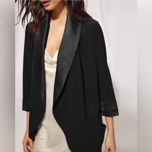 Wilfred Black Satin-Trim Blazer
